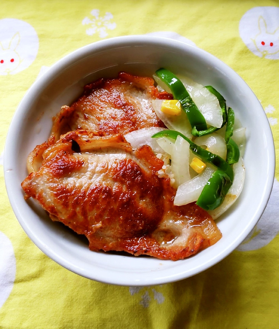 豚ロース薄切り肉の丼仕立て♪の画像