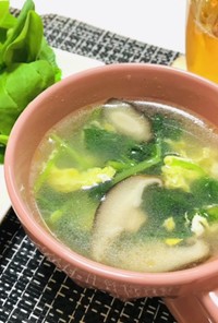ターサイと椎茸と卵の中華スープ・4人分