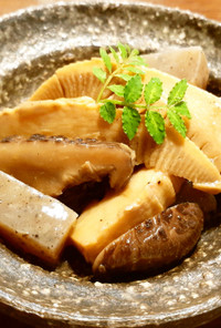発酵筍「メンマ」・椎茸・蒟蒻の煮物