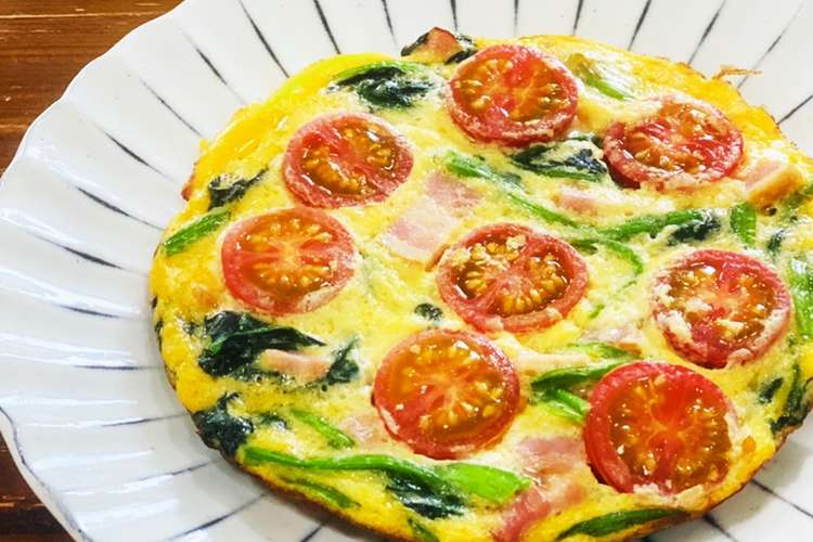 ほうれん草とミニトマトのオムレツ レシピ 作り方 By 味付けアドバイザー クックパッド 簡単おいしいみんなのレシピが373万品