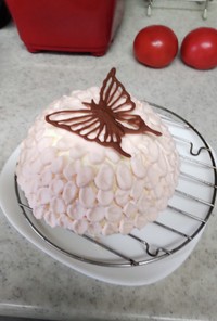 母の日‥桃ヨーグルトムースペタルケーキ