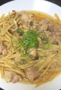 ポリ袋で簡単たけのこて鶏肉の炒め物風