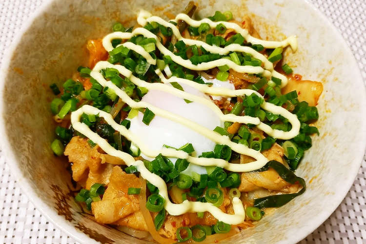 ガッツリランチに 豚キムチ丼 レシピ 作り方 By ポテチ犬 クックパッド 簡単おいしいみんなのレシピが360万品