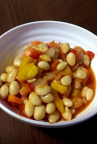 大豆とトマトのチリ炒め