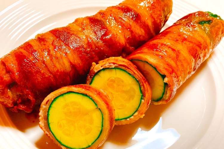 丸ごとズッキーニの豚肉ロール 肉巻き レシピ 作り方 By 1cchie クックパッド 簡単おいしいみんなのレシピが368万品