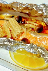 鮭のホイル焼き　フライパン