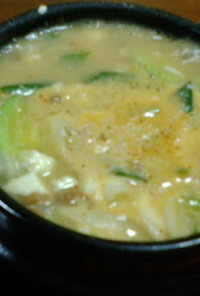 簡単☆韓国テンジャンチゲ♪味噌鍋で～す