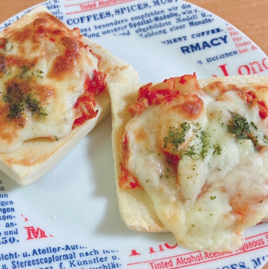 高野豆腐のキムチピザの画像