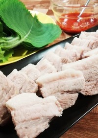 レンジで簡単❤韓国の茹で豚「ポッサム」
