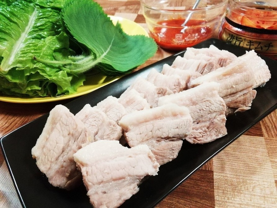 レンジで簡単❤韓国の茹で豚「ポッサム」の画像