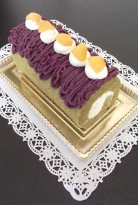 抹茶と紫芋のロールケーキ