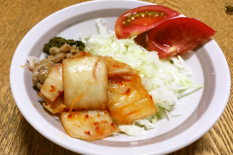 腸活 キャベツの本技キムチ納豆サラダ レシピ 作り方 By ラクガスキー クックパッド 簡単おいしいみんなのレシピが355万品