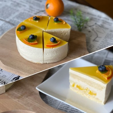 オレンジムースケーキの写真