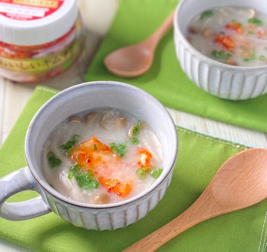キムチときのこの甘酒スープの画像