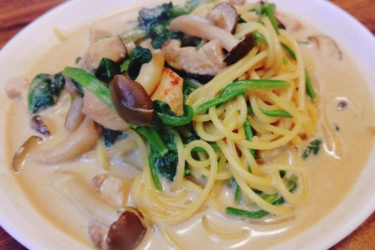 鶏肉とほうれん草 きのこのスープパスタ レシピ 作り方 By 野菜スペシャリスト クックパッド 簡単おいしいみんなのレシピが366万品