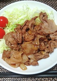 【龍愛】豚こま肉でトンテキ風炒め