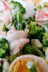 簡単美味・海老と卵とブロッコリーのサラダ