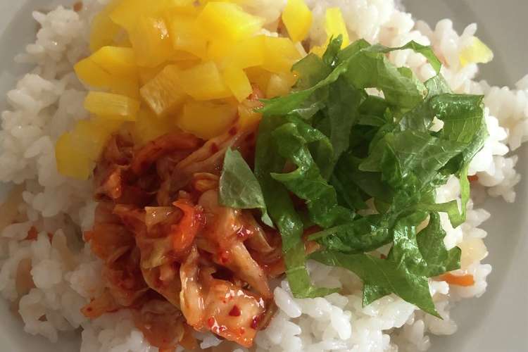 本技おいしいキムチのカラフルちらし レシピ 作り方 By Nanaminn クックパッド 簡単おいしいみんなのレシピが356万品