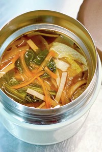 スープジャーと干し野菜の韓国風スープ