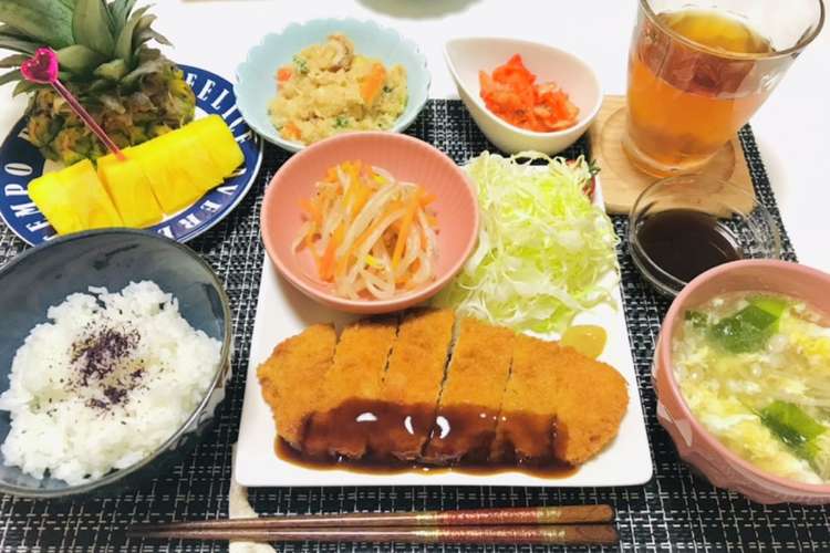 とんかつメインで夕飯の献立 バランスご飯 レシピ 作り方 By 体裁よく クックパッド 簡単おいしいみんなのレシピが360万品