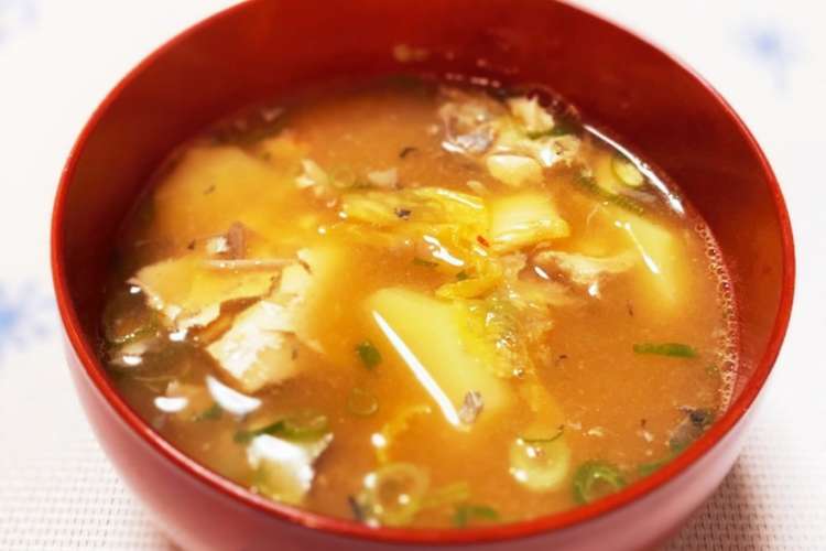 鯖缶とじゃがいものキムチ味噌汁 レシピ・作り方 By ひこモチ 【クックパッド】 簡単おいしいみんなのレシピが363万品