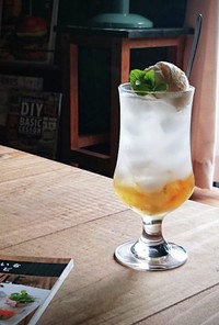 おうちカフェ★柚子茶でクリームソーダ