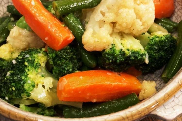 市販の冷凍野菜ミックスで温野菜のサラダ レシピ 作り方 By Small クックパッド 簡単おいしいみんなのレシピが366万品