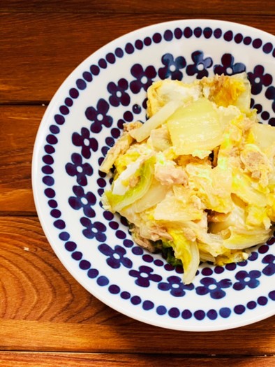 節約レシピ！白菜とツナの卵とじの写真