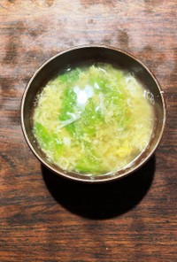 レタス＆榎のかき玉味噌汁
