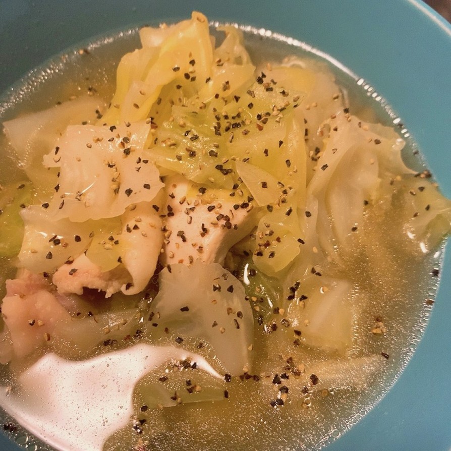 鶏肉とキャベツのうま塩スープの画像
