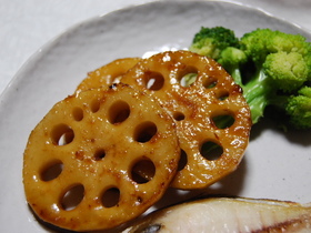 レンコンのしょうが焼き