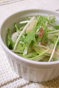 梅酢ドレッシングで★かぶと水菜のサラダ