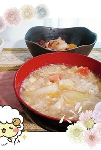カルボナーラの残りの食材で作る卵スープ