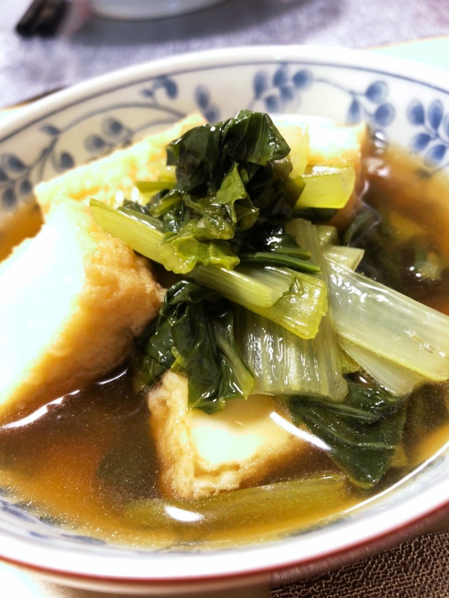 栄養満点！小松菜と厚揚げの煮物の画像