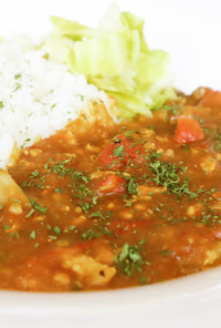 鶏胸ひき肉とトマトのヘルシー無水カレー