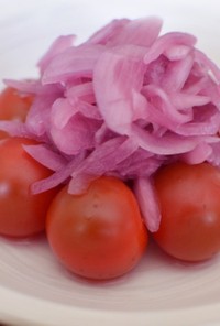 プチトマトのサラダ・マリネ♡紫玉ねぎのせ