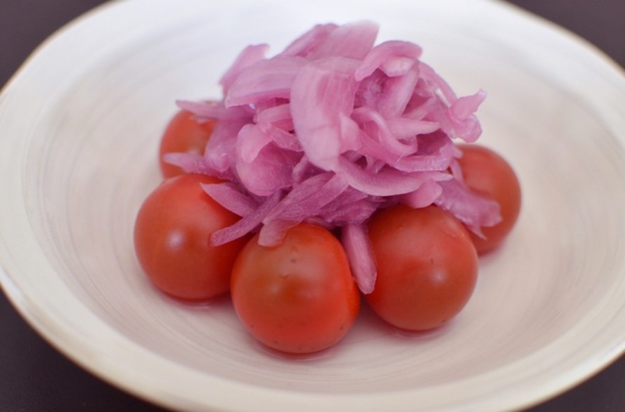 プチトマトのサラダ・マリネ♡紫玉ねぎのせの画像