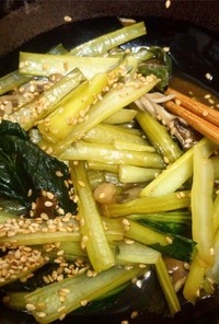 小松菜と舞茸の酢醤油炒め