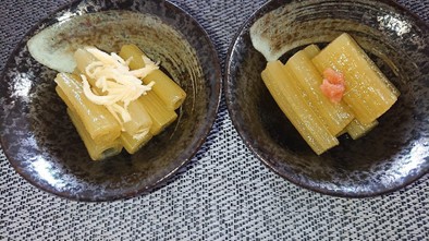 ふきのショウガと梅干しの甘酢漬けの写真