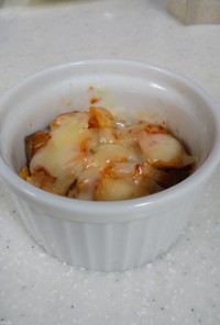 サバ缶と本技キムチのチーズ焼き