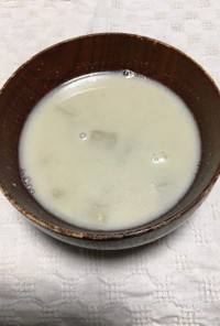 ベーコン  とごぼうの豆乳味噌汁