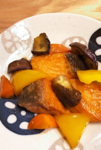 鮭と野菜の甘辛炒め
