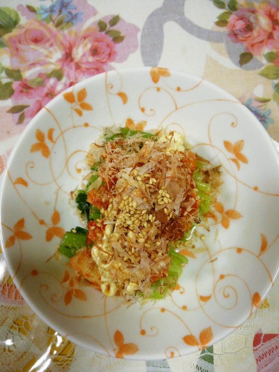 小松菜のキムチマヨのせの画像