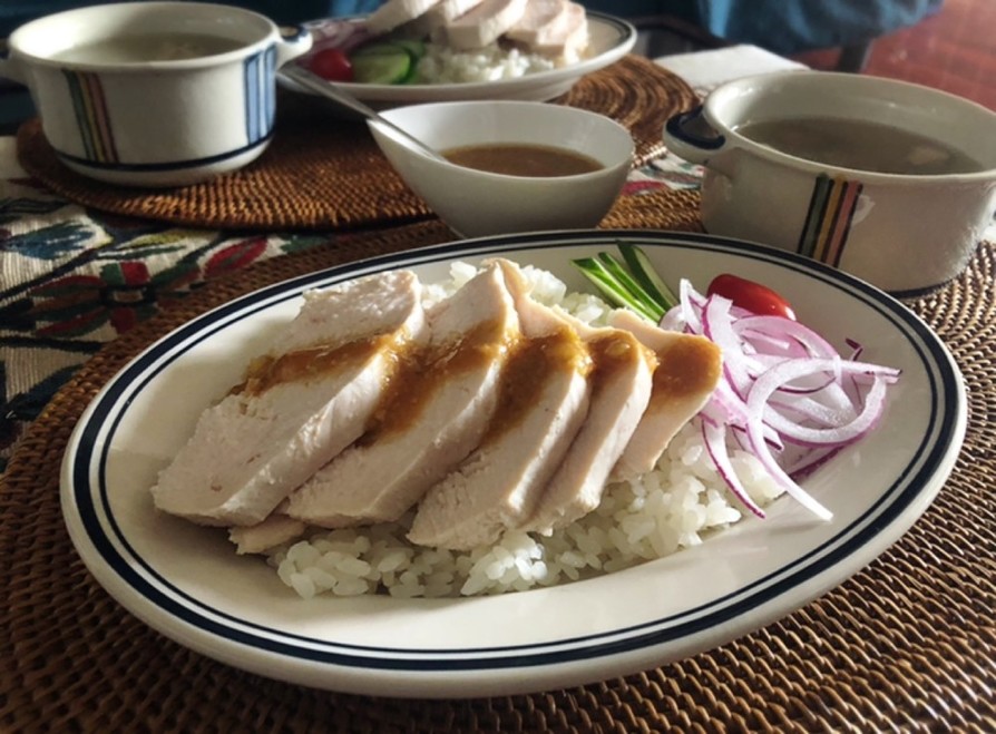 茹で鶏で簡単＊お家の調味料でカオマンガイの画像