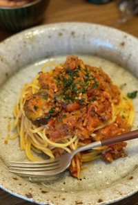 茄子のボロネーゼスパゲッティ