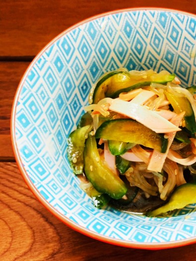 きゅうりとハムの中華風サラダの写真