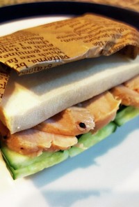 〈低糖質〉チキンサラダの高野豆腐サンド