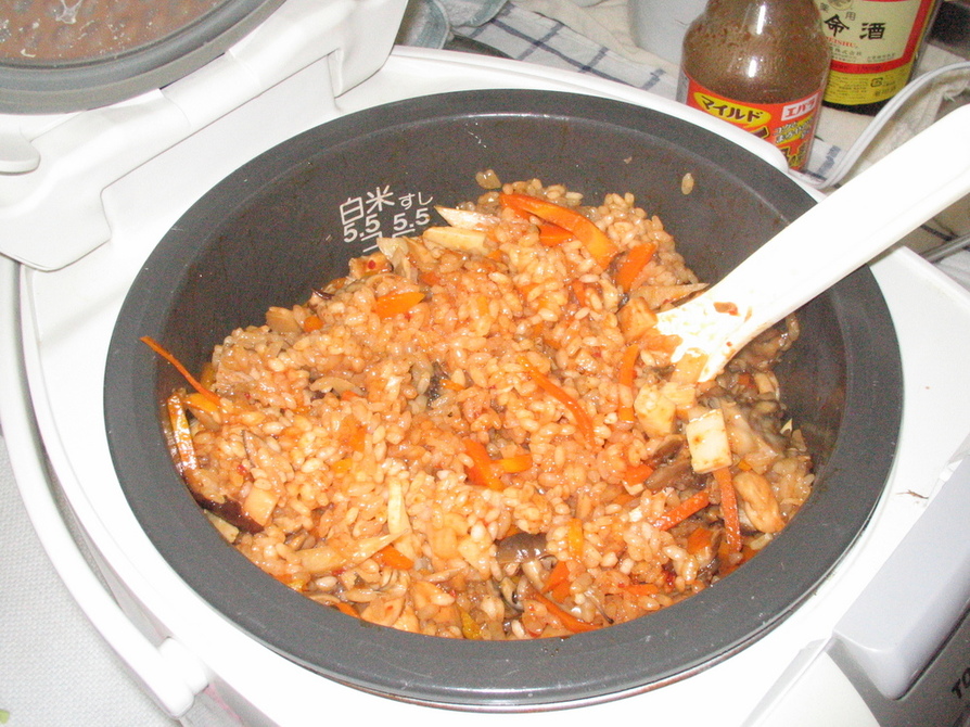 エバラキムチ鍋の素マイルド炊き込みご飯の画像
