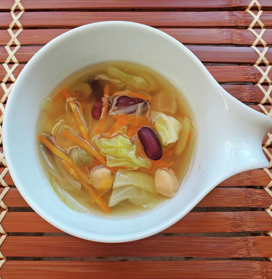 ごぼうと豆の彩りスープの画像
