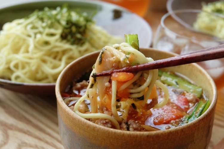 簡単 豚ひき肉トマトつけ麺 レシピ 作り方 By ゆり子 ママレシピ クックパッド 簡単おいしいみんなのレシピが354万品